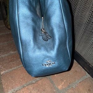 Coach Blue Pebbled Leather Hobo bag
